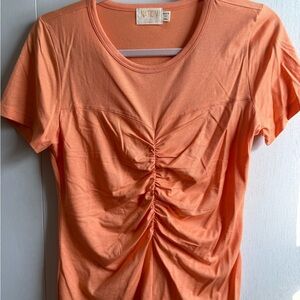 Women's Orange Ruched Top